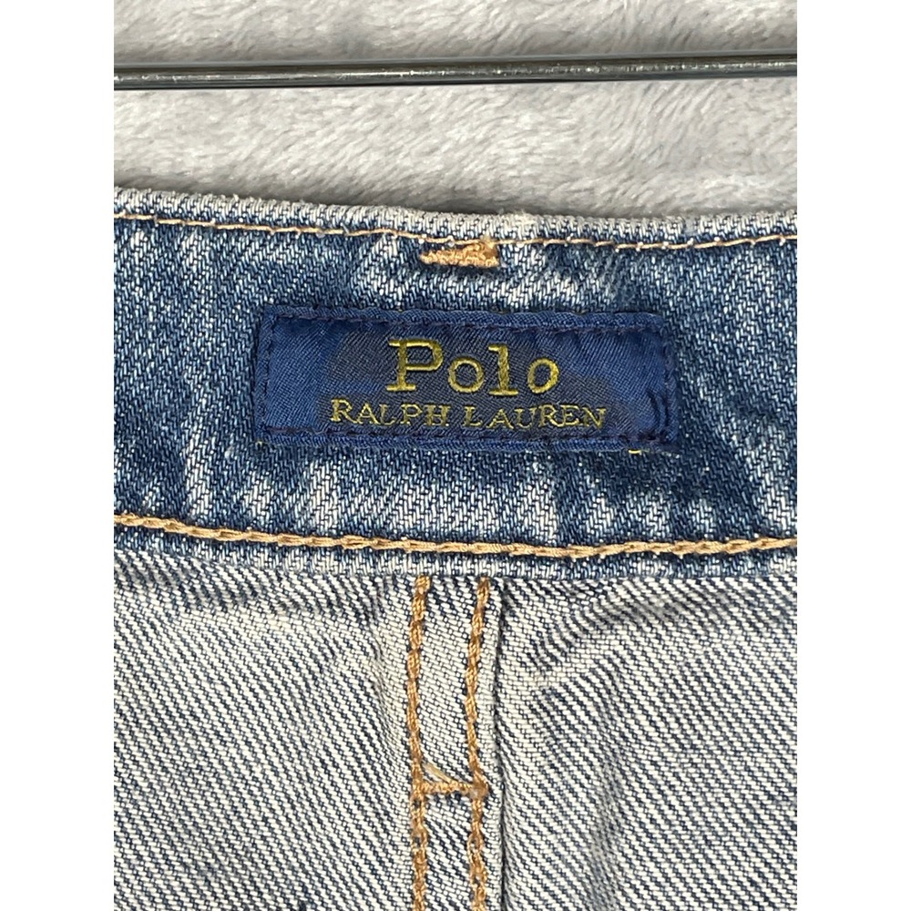 Polo Ralph Lauren Slim Boyfriend Patchwork Jeans Blue Distressed Sashiko 29 NEW - Picture 3 of 11